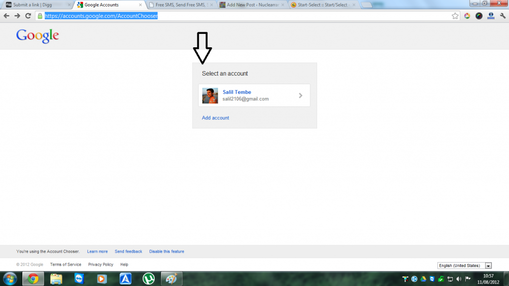 Gmail new login page 2012