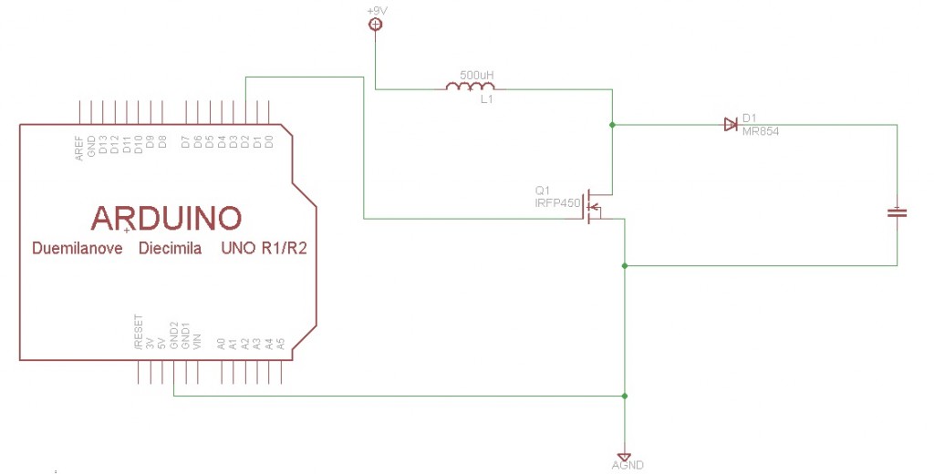 DC to DC high voltage converter circuit with arduino