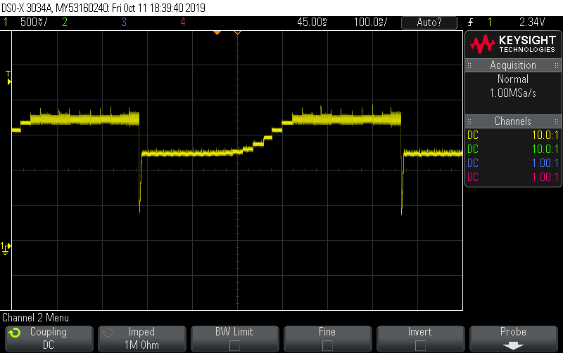 agc circuit response on oscilloscope