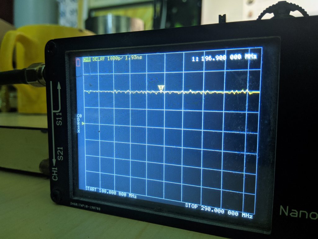 s11 delay plot nanovna